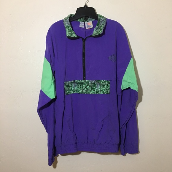 Beach Blvd Jackets \u0026 Coats | Beach Blvd Mens Vintage Pullover Windbreaker XL | Color: Green/Purple | Size: XL | Redheadedresell's Closet